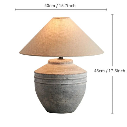 Wabi-sabi Ceramic Table Lamp Bedside Desk Lamp Decoration For Bedroom Light Fixture Japanese-style Table Lamp For Living Room