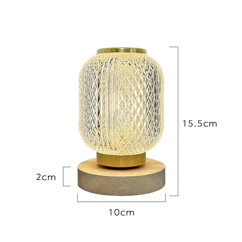 Lampe de chevet Luxe en cristal fil & Batterie