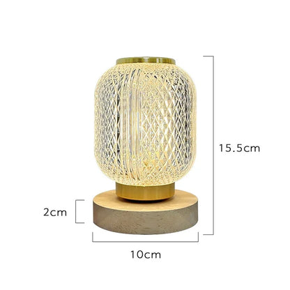 Lampe de chevet Luxe en cristal fil & Batterie