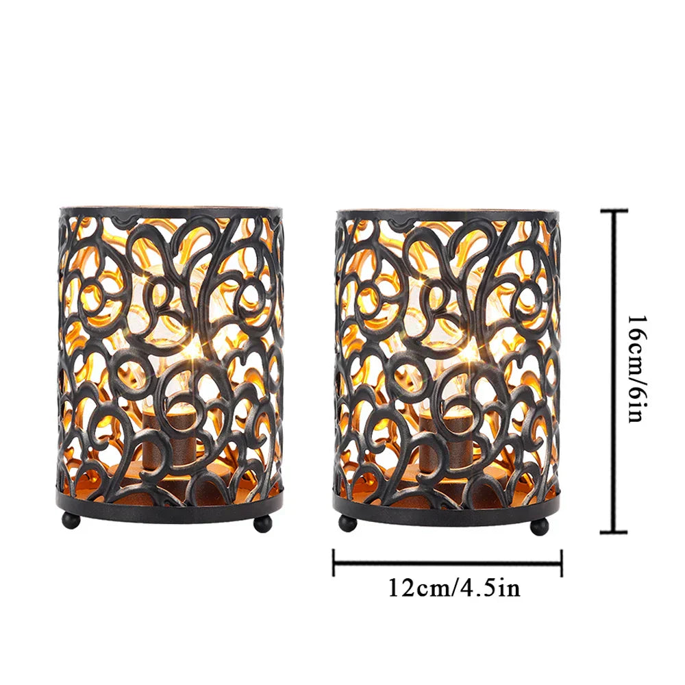 Lampe de chevet en métal à piles sans